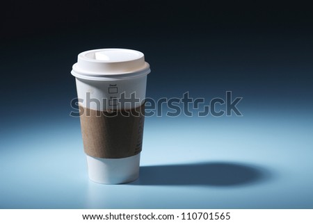 coffee take away on the blue background
