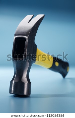 close up of the Hammer on the blue background