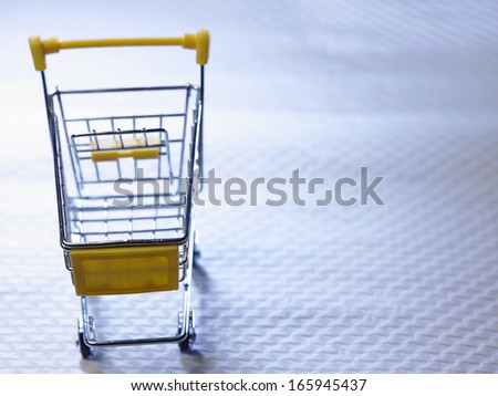 close up of the shopping cart with copy space