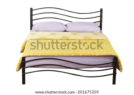 double bed with clipping path
