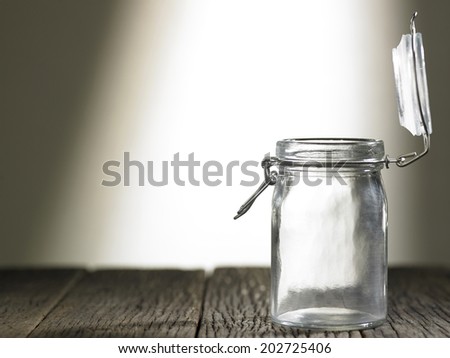 plain glass jar with open lid