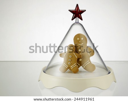 ginger bread man on the container with star on top