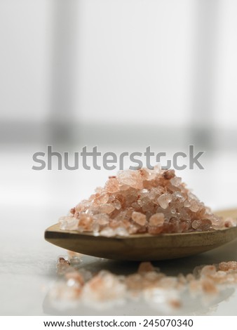 close up of the mineral salt for body scrub
