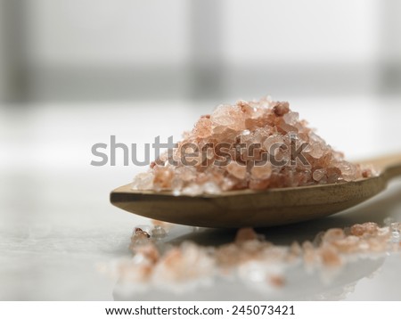 close up of the mineral salt for body scrub