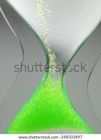 green liquid type of hour-glass