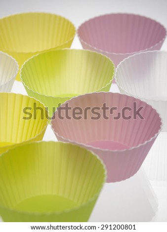 colorful cupcake wrapper on the white background
