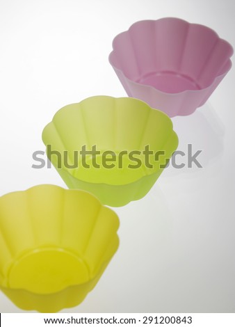 colorful cupcake wrapper on the white background