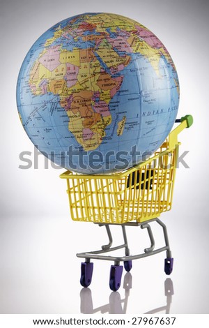 globe in the shopping cart