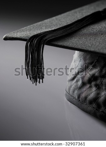 close up of the mortar board on the plain background