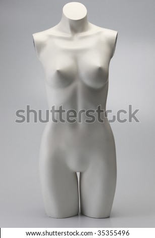 female mannequin naked on the plain background
