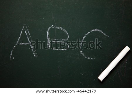 black board with written text a b c
