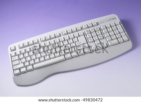 Single image of white computer keyboard.