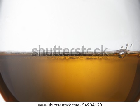 Beer in a glass without foam.