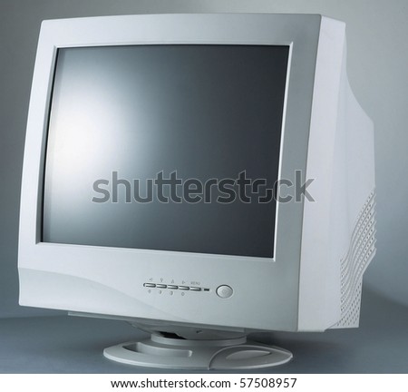 Single object of computer monitor on plain background.