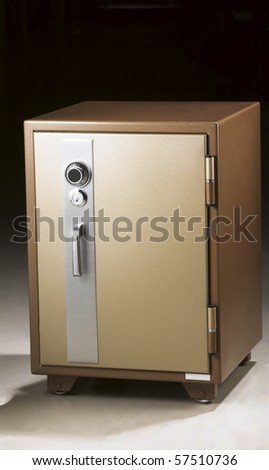 Metal Safe on a white background- with precise clipping path work.