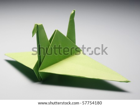 stock image of the paper folded bird