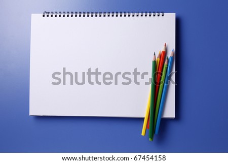 Colour pencils with sketch pad