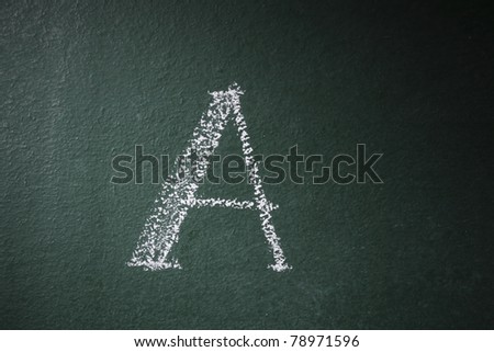 free hand writing alphabet on the black board