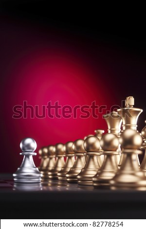stock image of the battle of the chess game