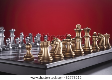 stock image of the chess game about to start