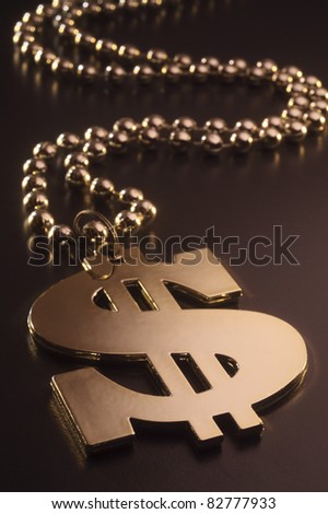 stock image  gold and money using dollar sign