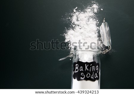 top view of baking soda on the blackboard