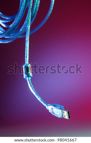 close up of the computer usb cable