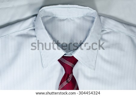 White Shirt and Red Neck Tie