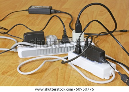 Power Cords in a tangled mess