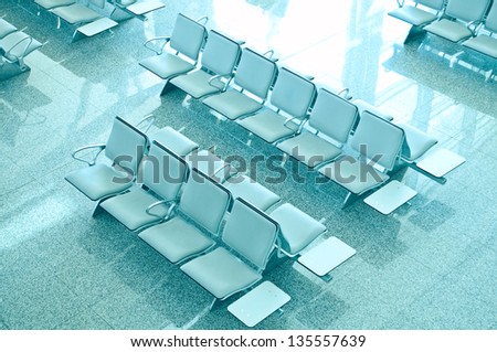 Empty seats at the airport deserted
