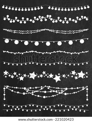 Vector Collection of Chalkboard Style Garland Lights