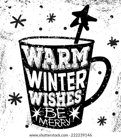 Holiday greeting in Rock and Roll Style Vintage Label Typography Elements Warm winter wishes Holiday greeting in Rock and Roll Style Vintage Label Typography Elements Warm winter wishes