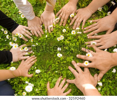 Circle of people hands