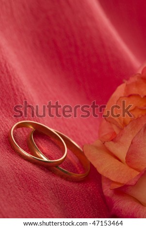 Two rings on red silk