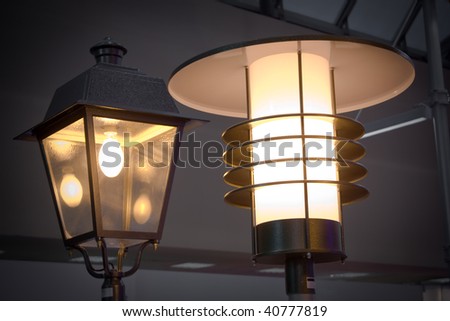Lanterns for street illumination. Photo close up.