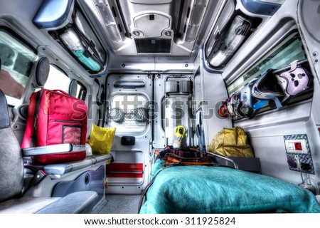 Inside of an ambulance in HDR