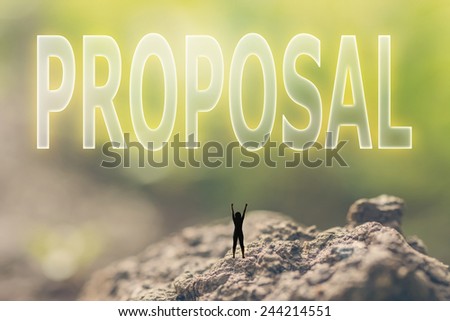 Concept of plan with a person stand in the outdoor and looking up the text over the sky in nature background.