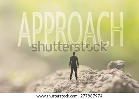 Concept of advice with a person stand in the outdoor and looking up the text over the sky in nature background.