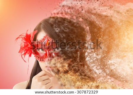 Beauty face with sand storm effect, concept of beauty, cosmetic, women etc.