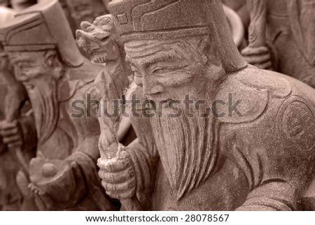 It is a group of chinese stone god of old man.