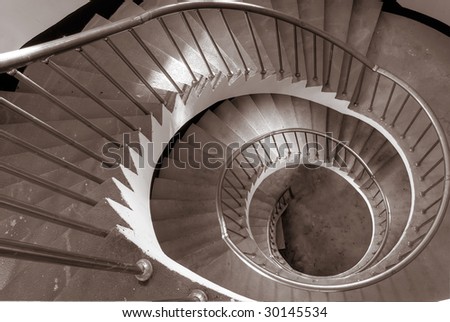 It is the beautiful spiraling stairs with colors.