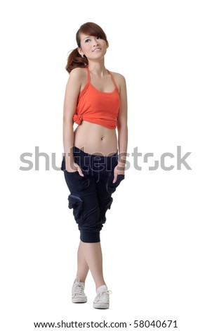 ~✿¡HeLLo Dongsaeng!✿~ [JonghyunxHetero] - Página 3 Stock-photo-young-sport-girl-standing-and-looking-copyspace-full-length-portrait-of-asian-woman-isolated-on-58040671