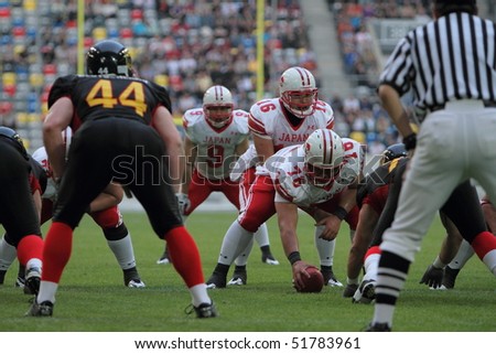 DUSSELDORF, GERMANY - APRIL 24: The 1st German Japan Bowl. Germany and Japan face up, in what was to be one of the last moves of the game. On April 24, 2010 in Dusseldorf, Germany