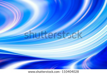 Abstract wave motion background. Fast motion toward the light. Computer generated blue illustration.