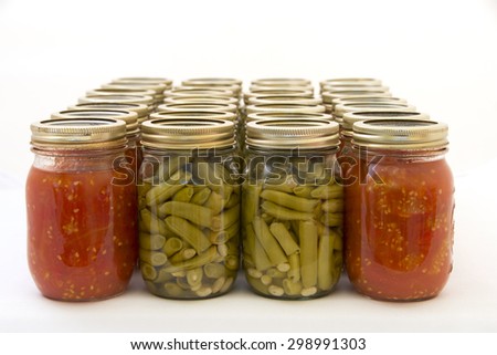 Home Canned Vegetables Green Beans And Tomato\'s