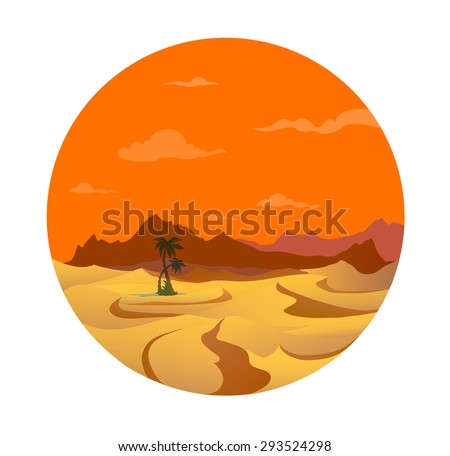 landscape. desert. oasis. vector