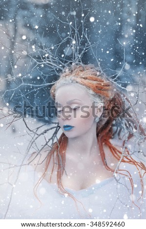 snow queen blue lips fantasy