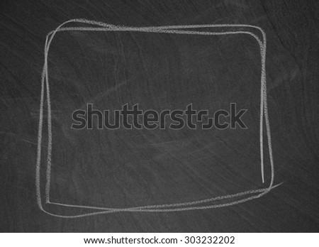 school board and frame painted with chalk