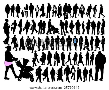 Fat People Clipart, EPS Chubby Clip Art stock vector : people, silhouette