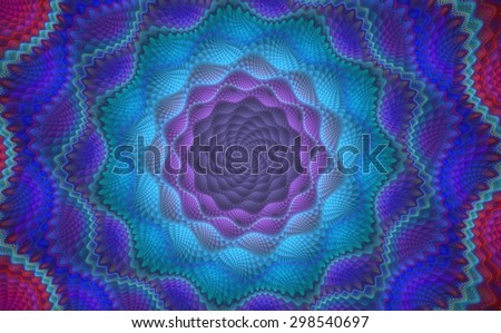 Fractal art background for creative design. Decoration for wallpaper desktop, poster, cover booklet. Blue, purple, red texture. Coral abstract fractal
